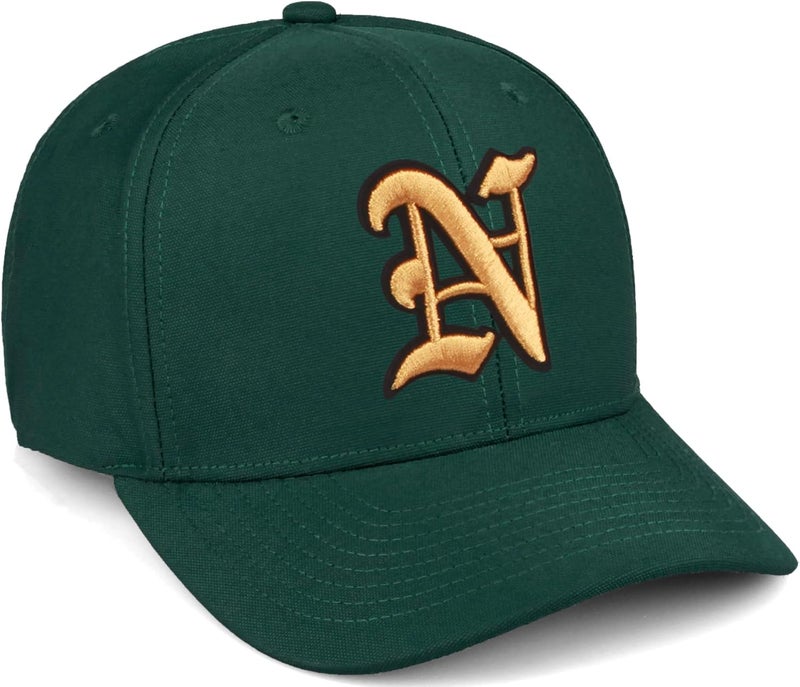 Daxton Store Premium Mid Profile Hat Semi Curved Visor Cap Black Gold Gothic Embroidered A to Z Letter Number Initial - Image 1